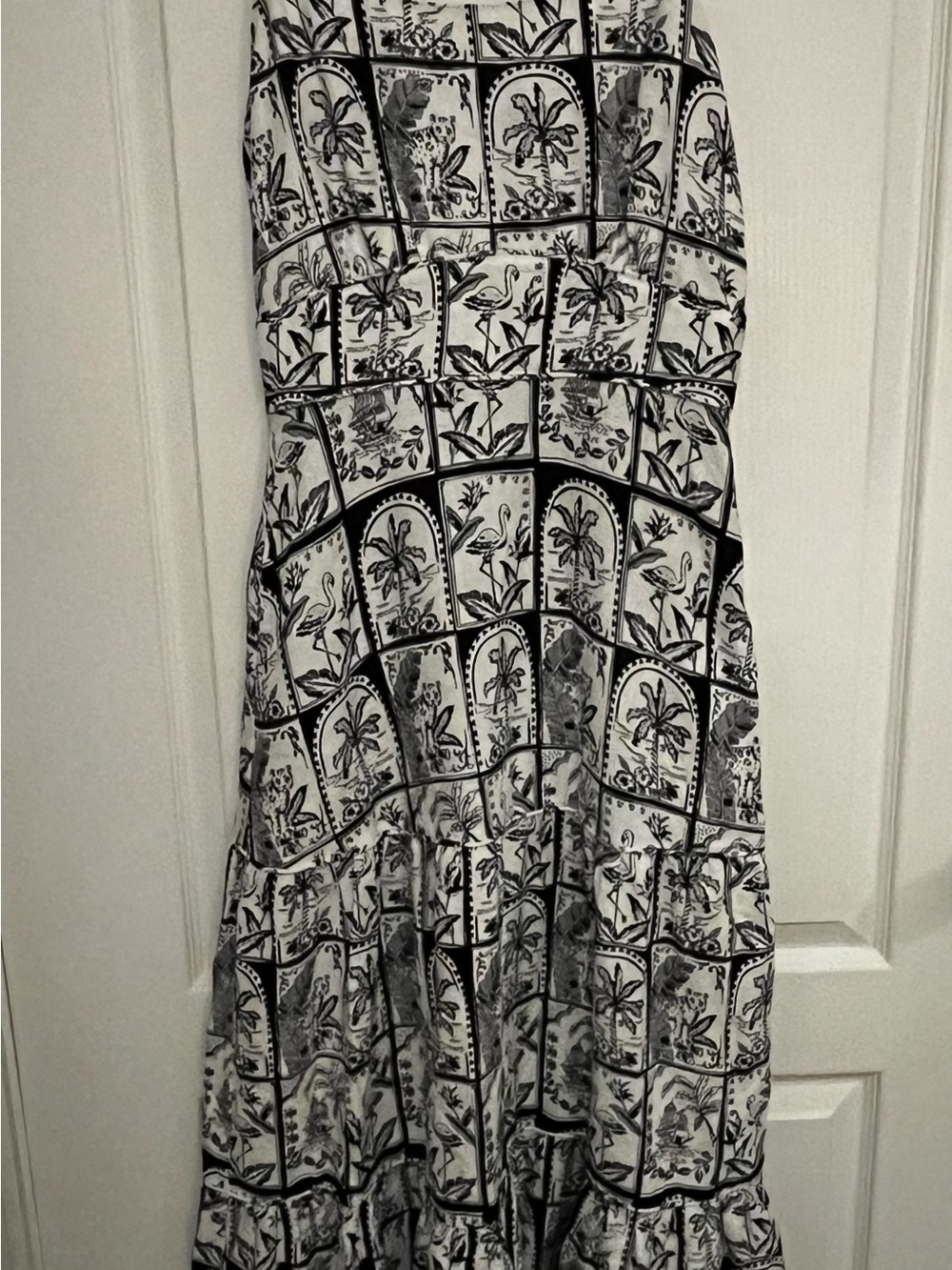 C&C California Black and White Printed Maxi Dress